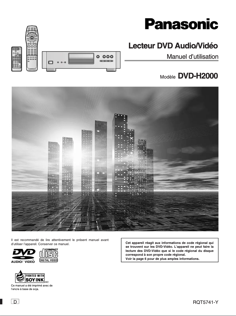 Page 1 de la notice Manuel utilisateur Panasonic DVD-H2000