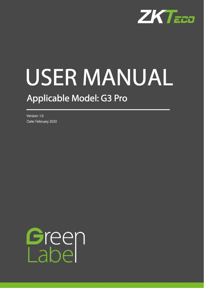Image de la première page du manuel de l'appareil G3 Pro