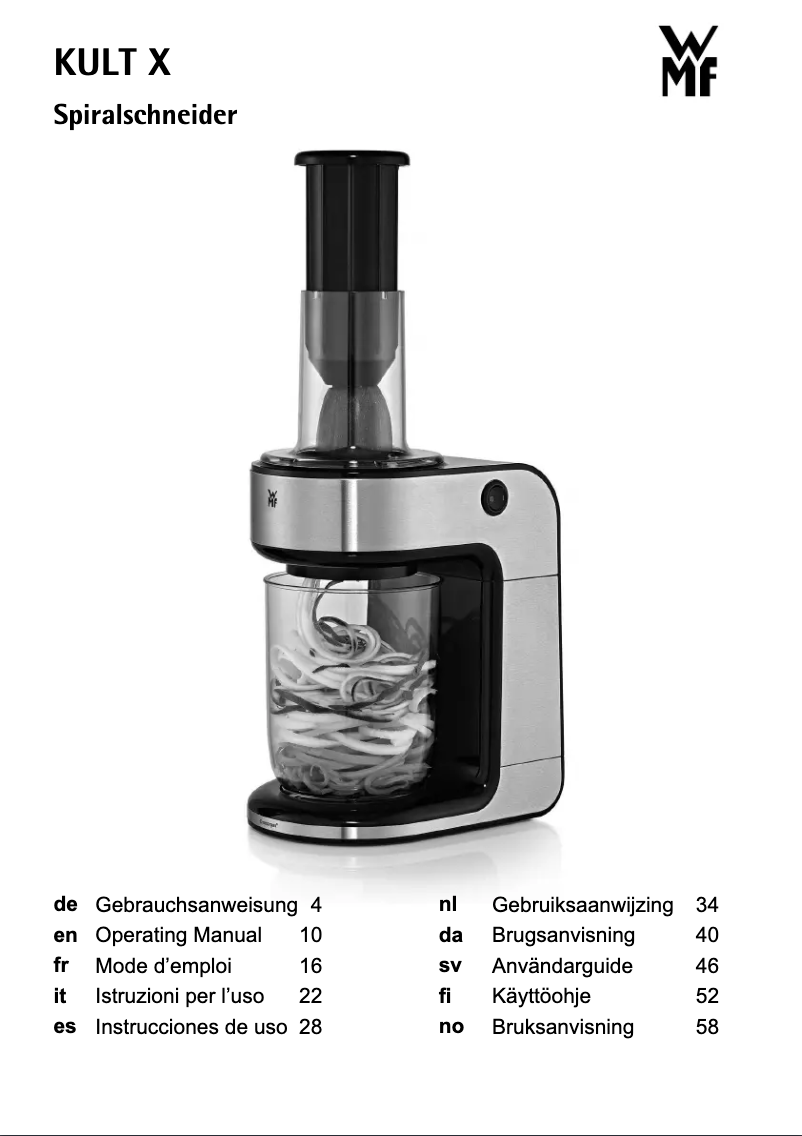 Page 1 de la notice Manuel utilisateur WMF KULT 04 1606 0071