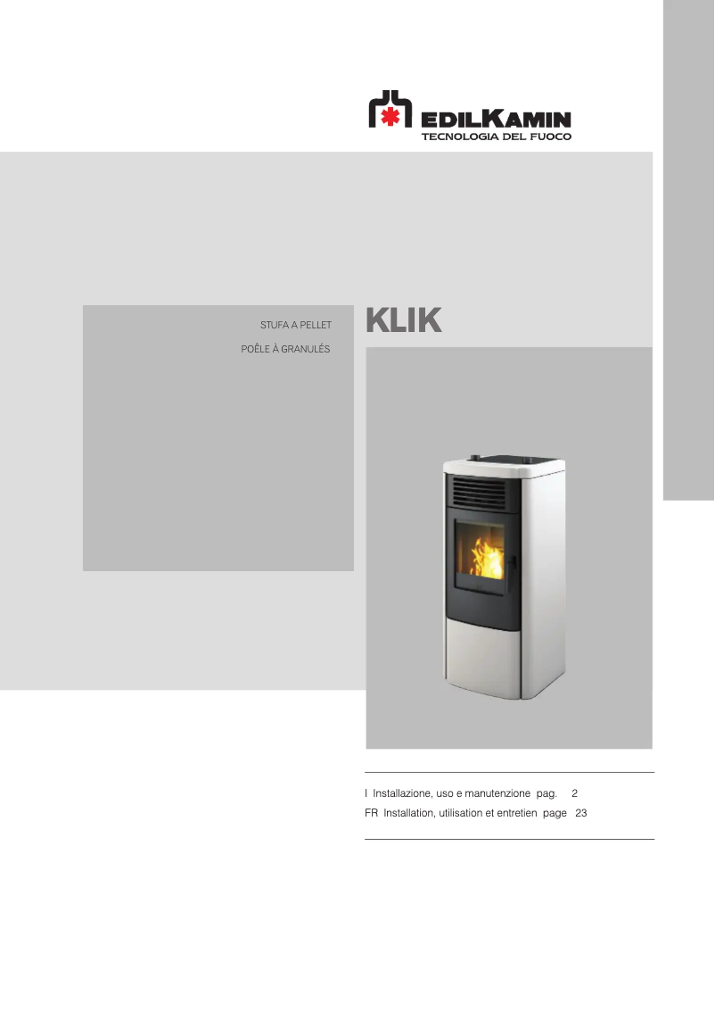 Page n°1 - Manuel utilisateur Edilkamin KLIK