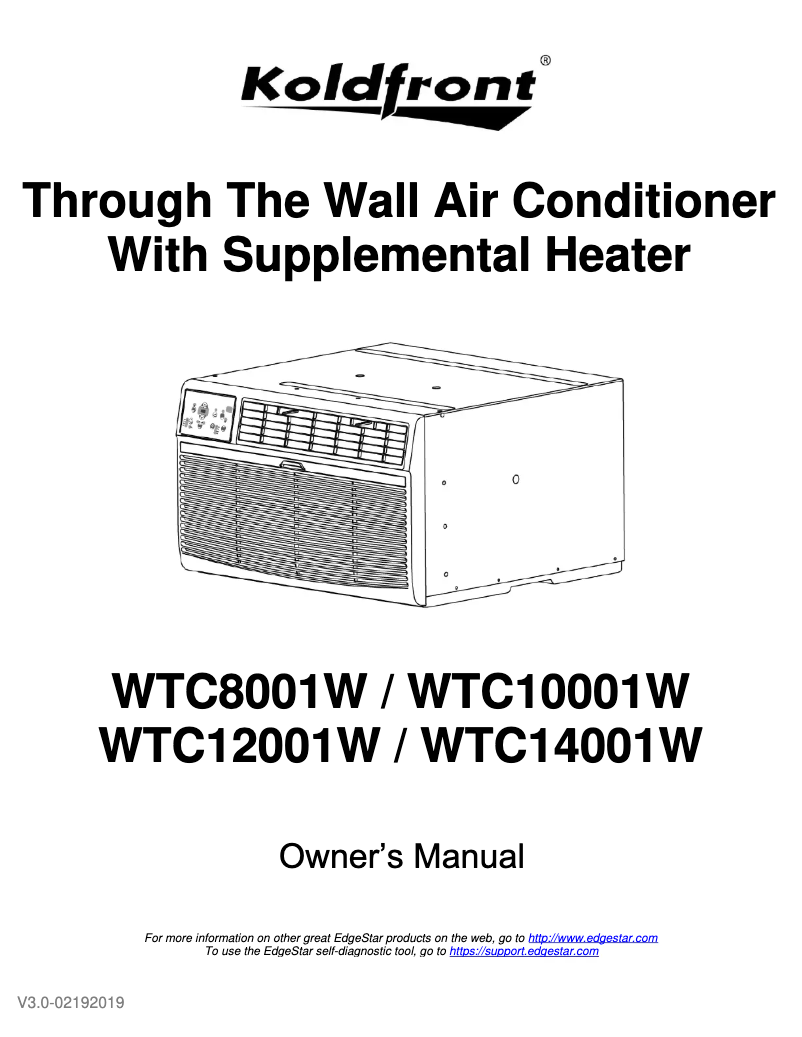 Image de la première page du manuel de l'appareil WTC10001W