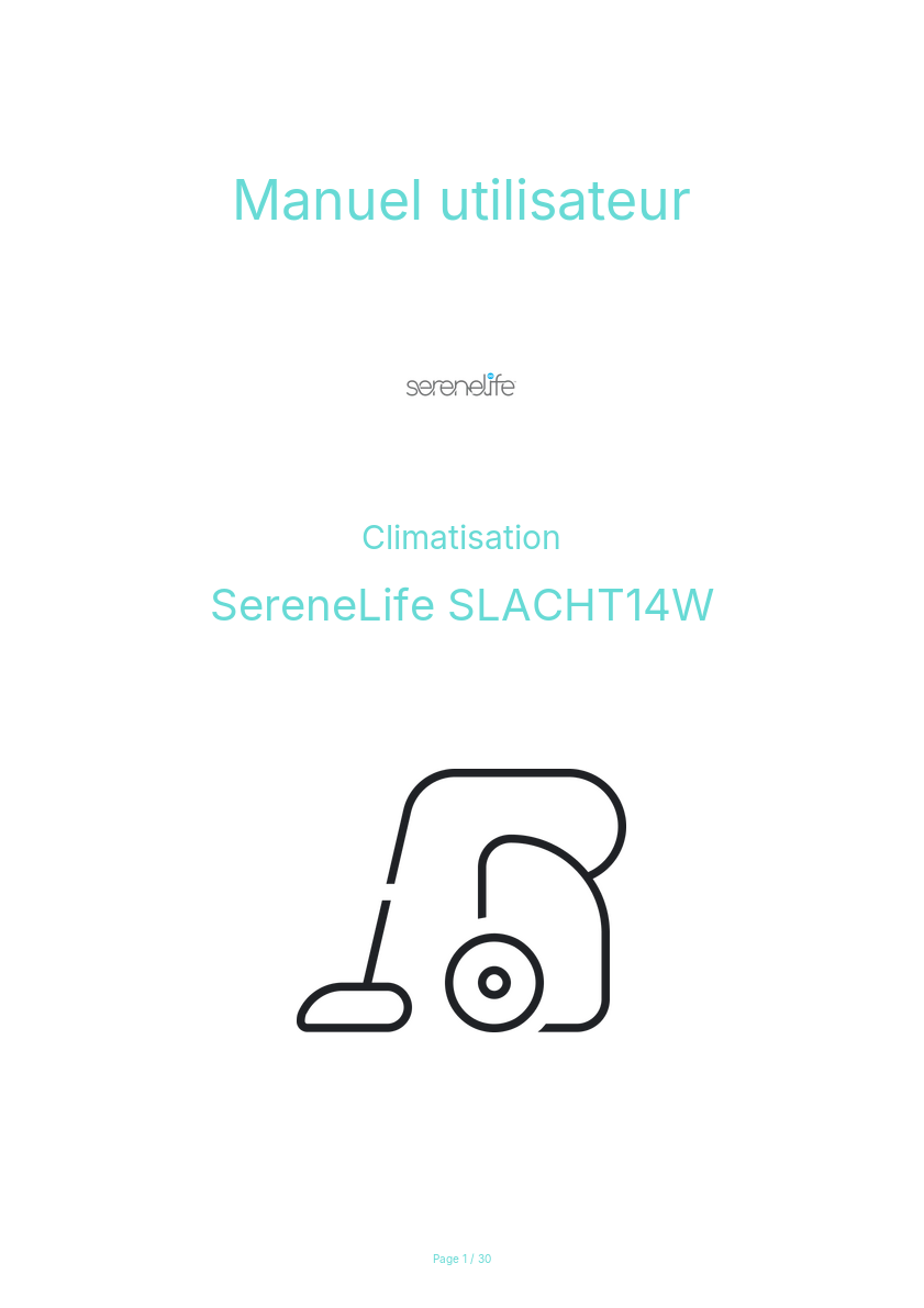 Page n°1 - Manuel utilisateur SereneLife SLACHT14W
