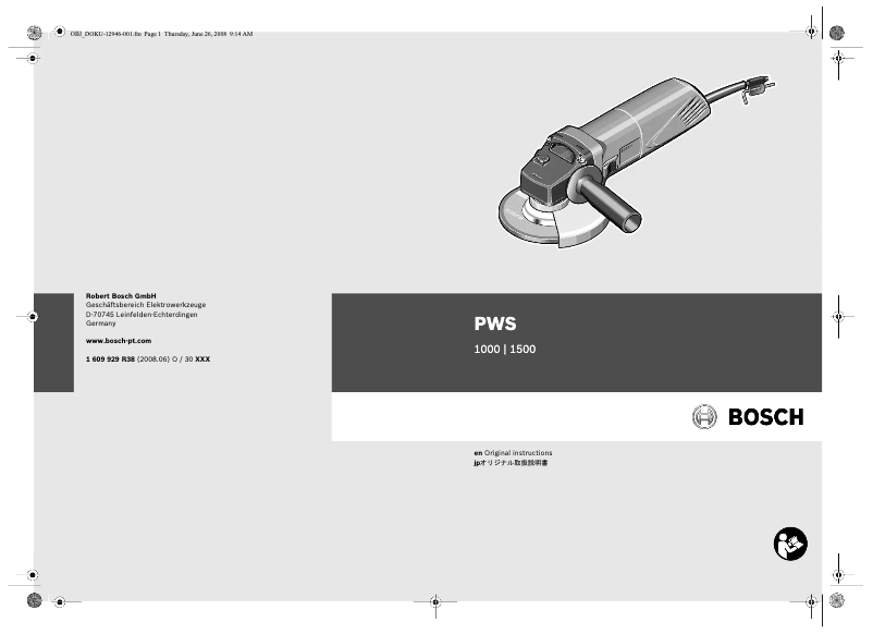 Page 1 de la notice Manuel utilisateur Bosch PWS 1500