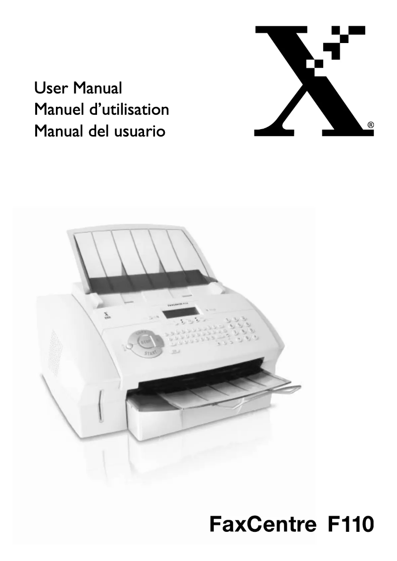 Image de la première page du manuel de l'appareil FaxCentre F110