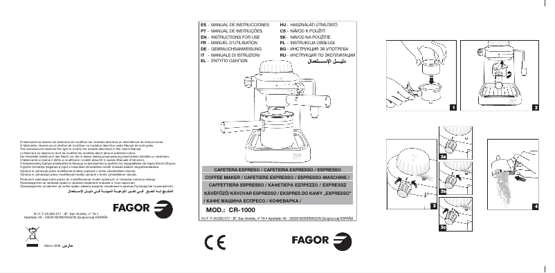 Page n°1 - Manuel utilisateur Fagor CR-1000