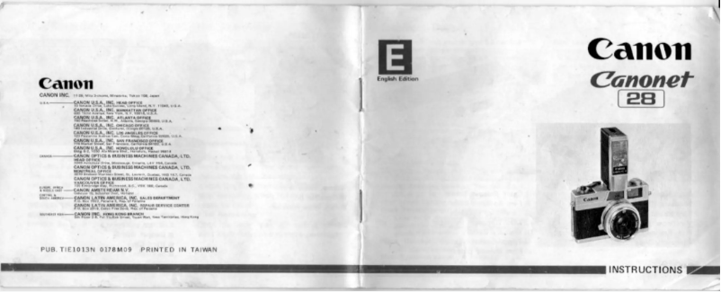 Page 1 de la notice Manuel utilisateur Canon Canonet 28