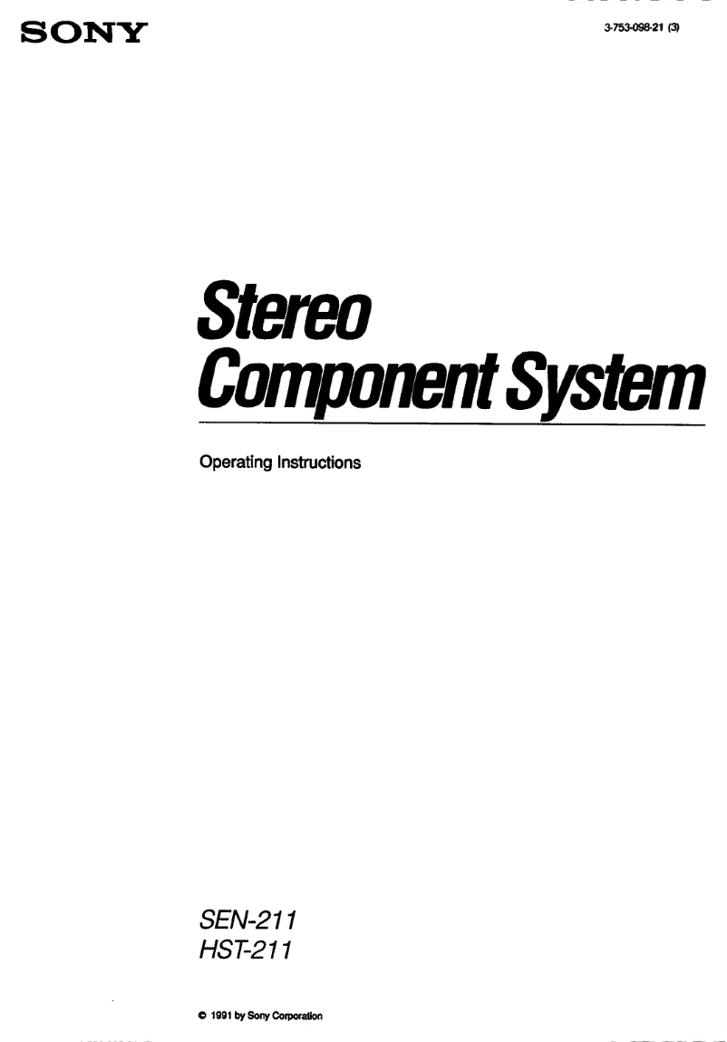 Page 1 de la notice Manuel utilisateur Sony HST-211