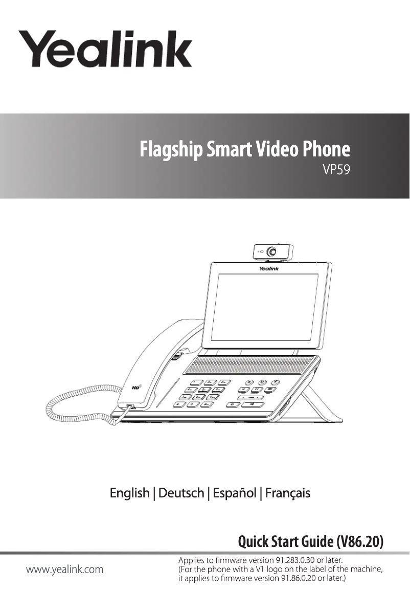 Imagen de la primera página del manual del dispositivo Microsoft VP59