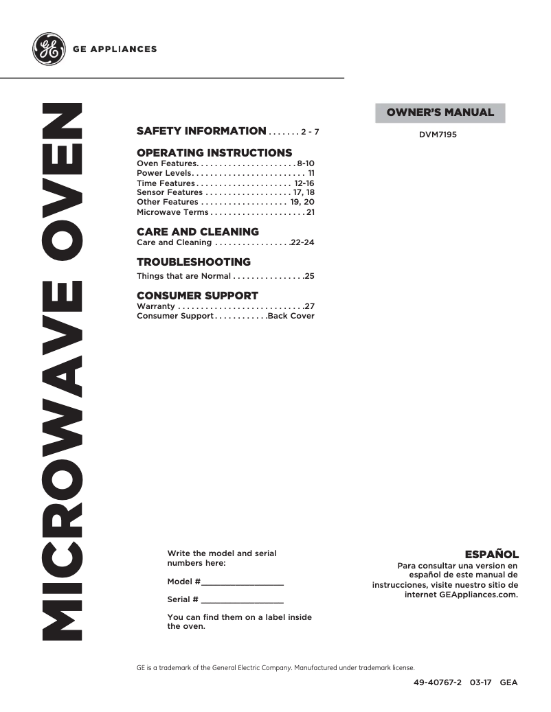 Image de la première page du manuel de l'appareil DVM7195EKES