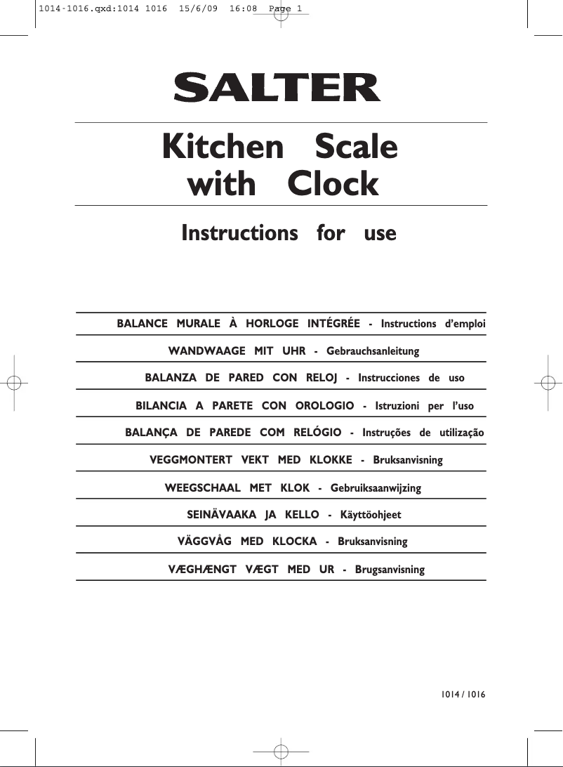 Página 1 del manual Manual de usuario Salter 1014