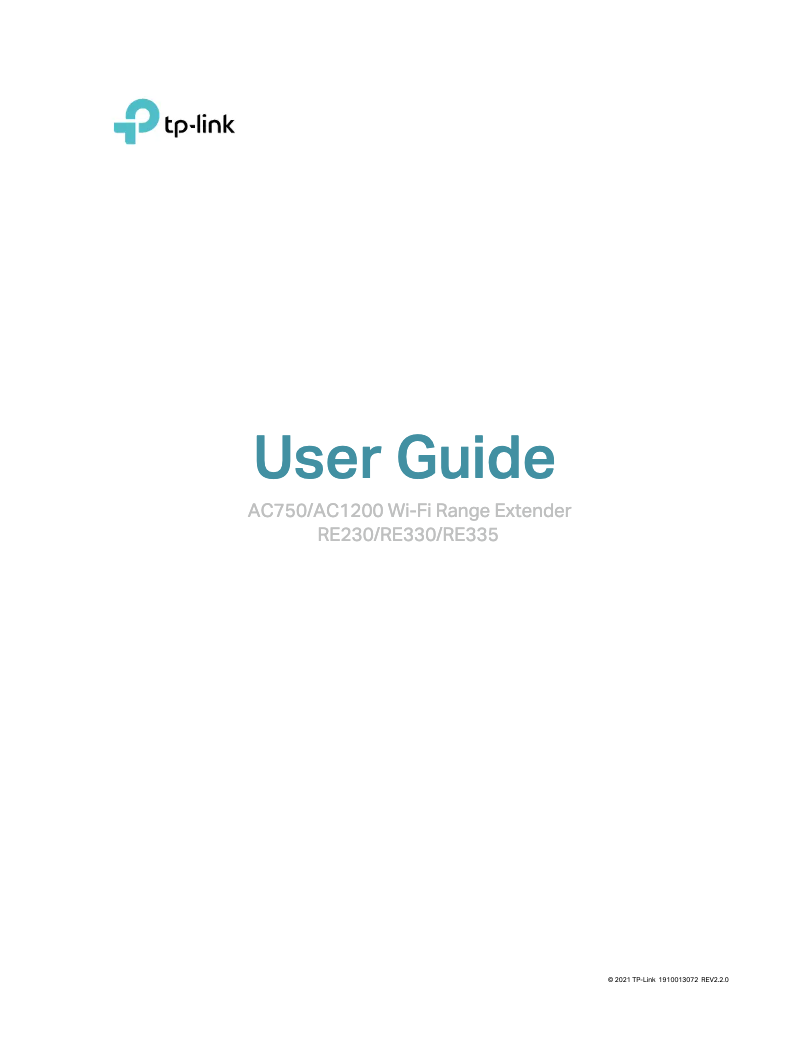Page 1 de la notice Manuel utilisateur TP-Link RE330