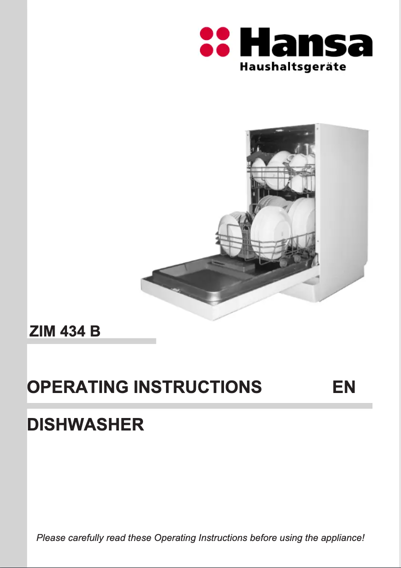 Page n°1 - Manuel utilisateur Hansa ZIM 434 B
