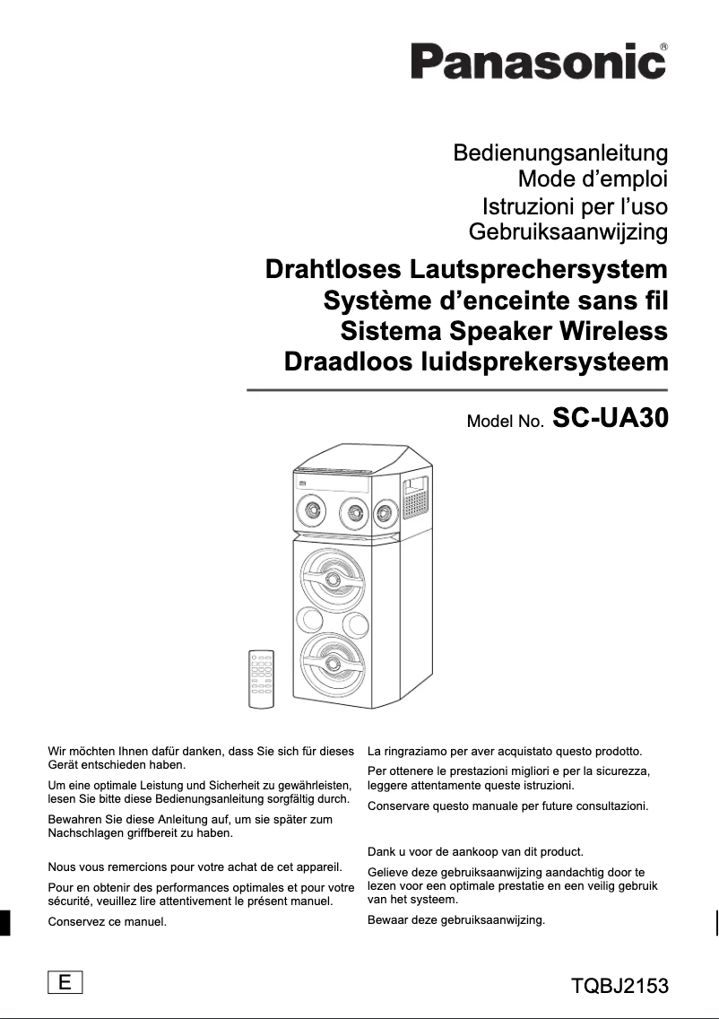 Image de la première page du manuel de l'appareil SC-UA30