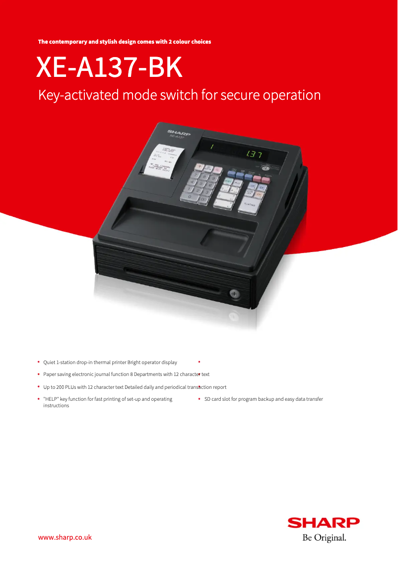 Page 1 de la notice Fiche technique Sharp XE-A137-BK
