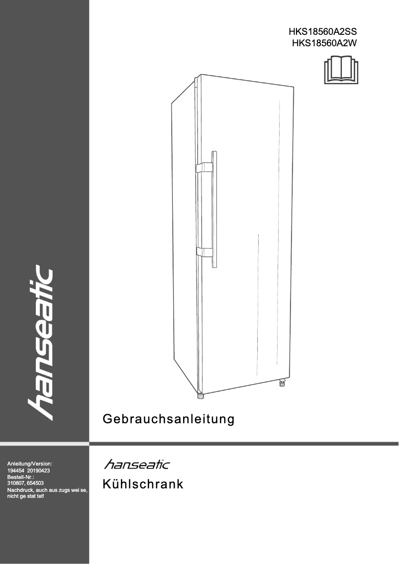 Page n°1 - Manuel utilisateur Hanseatic HKS18560A2SS
