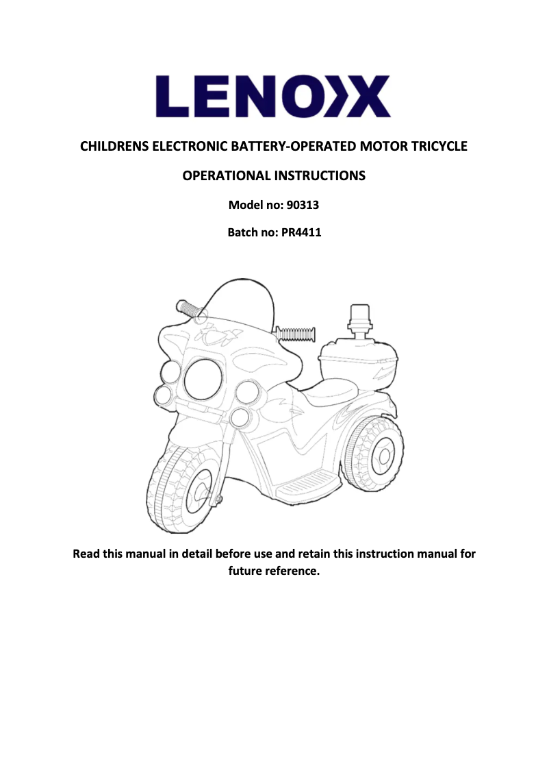 Page n°1 - Manuel utilisateur Lenoxx 90313