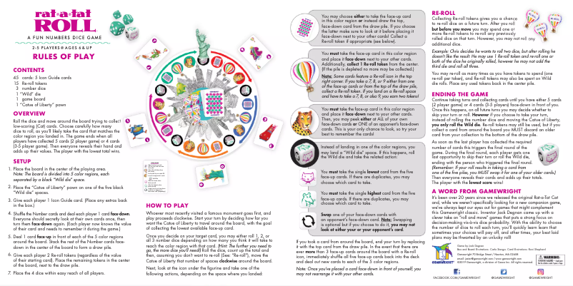 Page n°1 - Manuel utilisateur Gamewright Rat-a-Tat Roll