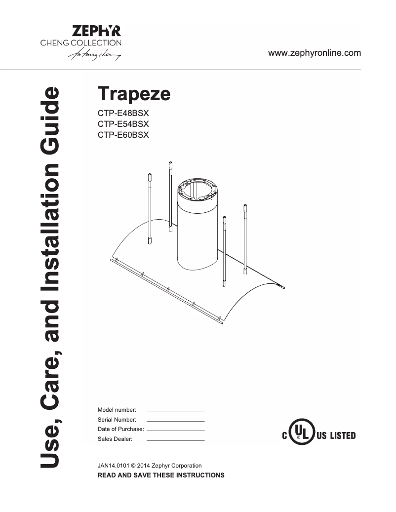 Page 1 de la notice Manuel utilisateur Zephyr Trapeze CTP-E48BSX