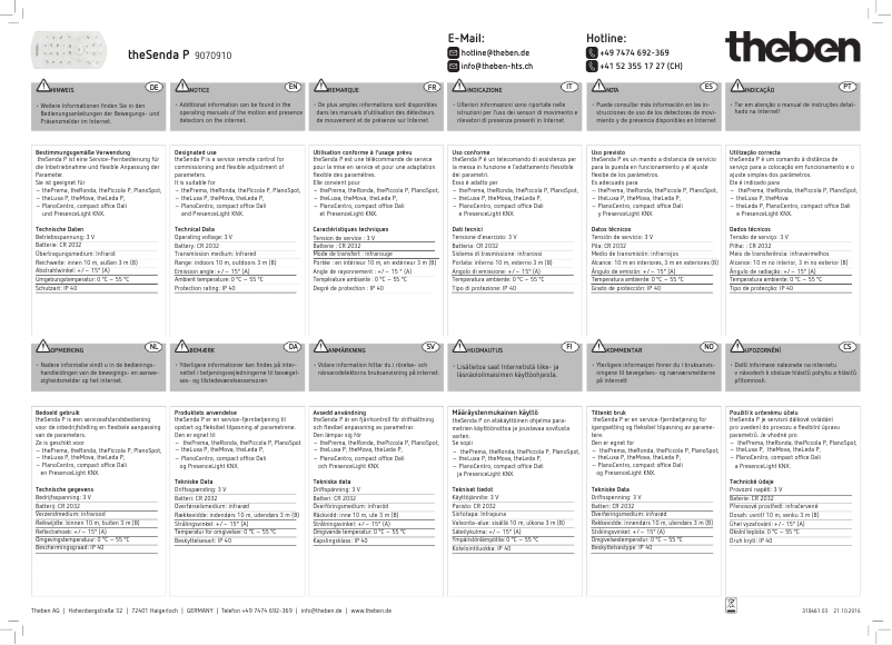 Page 1 de la notice Manuel utilisateur Theben theSenda P