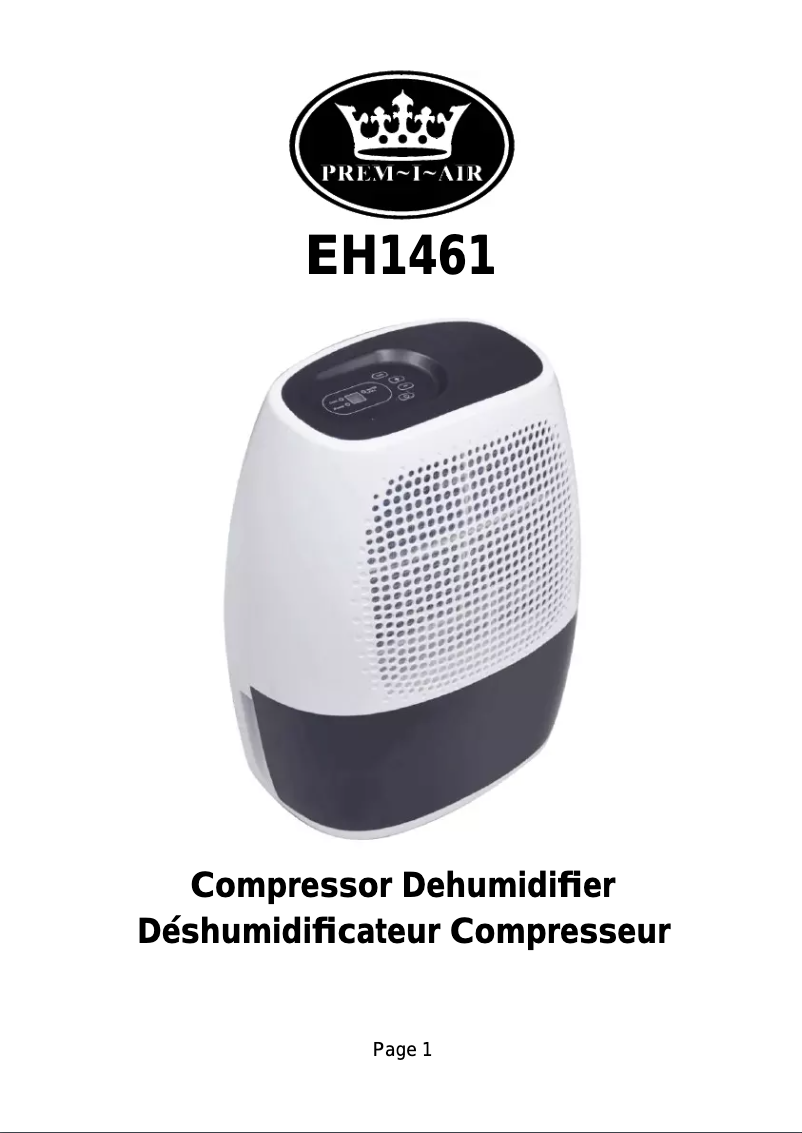 Page n°1 - Manuel utilisateur Prem-I-Air EH1461