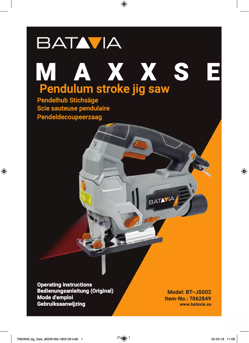 Image de la première page du manuel de l'appareil BT–JS002