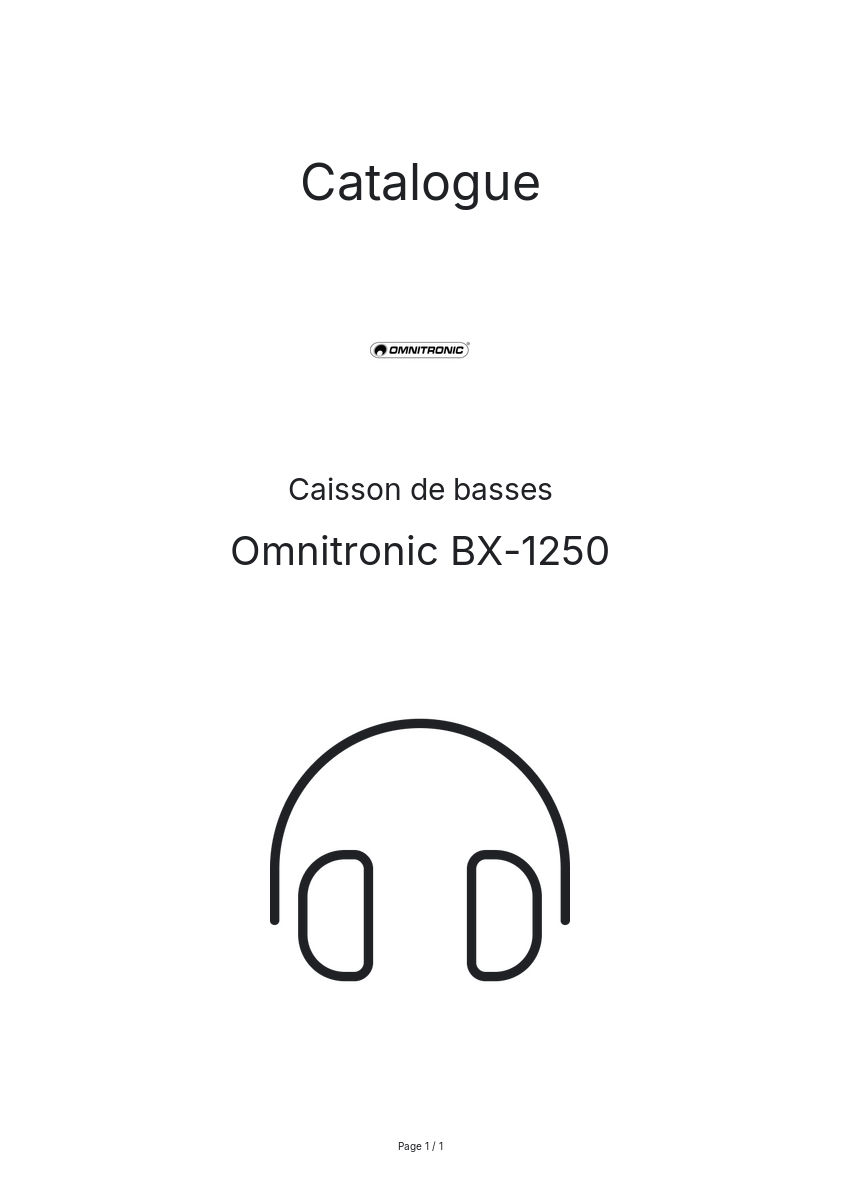 Image de la première page du manuel de l'appareil BX-1250