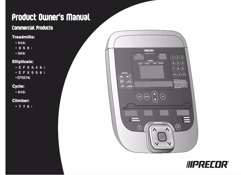 Page 1 de la notice Manuel utilisateur Precor 956i