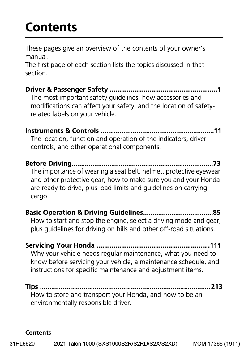 Imagen de la primera página del manual del dispositivo Talon 1000 (2021)