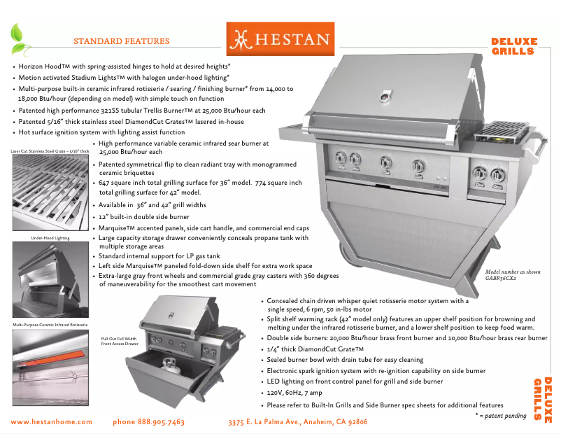 Page n°1 - Fiche technique Hestan GMBR42CX2-LP-BU