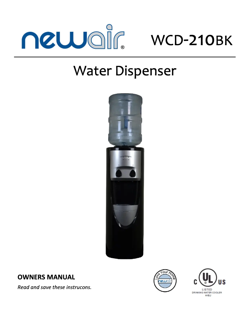 Page 1 de la notice Manuel utilisateur NewAir WCD-210BK