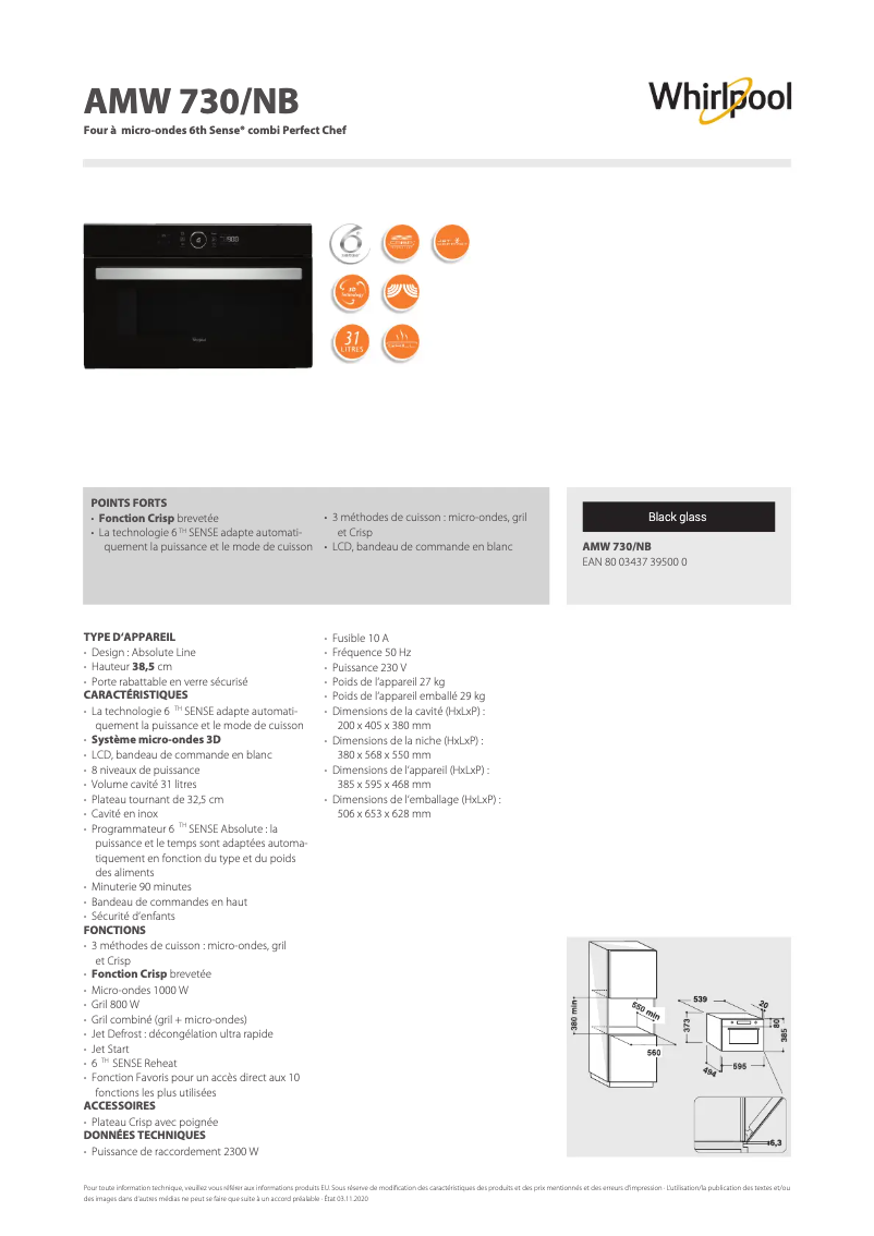 Image de la première page du manuel de l'appareil AMW 730 NB