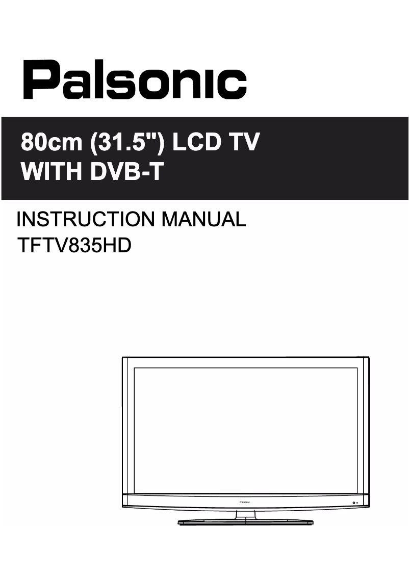 Page 1 de la notice Manuel utilisateur Palsonic TFTV835HD