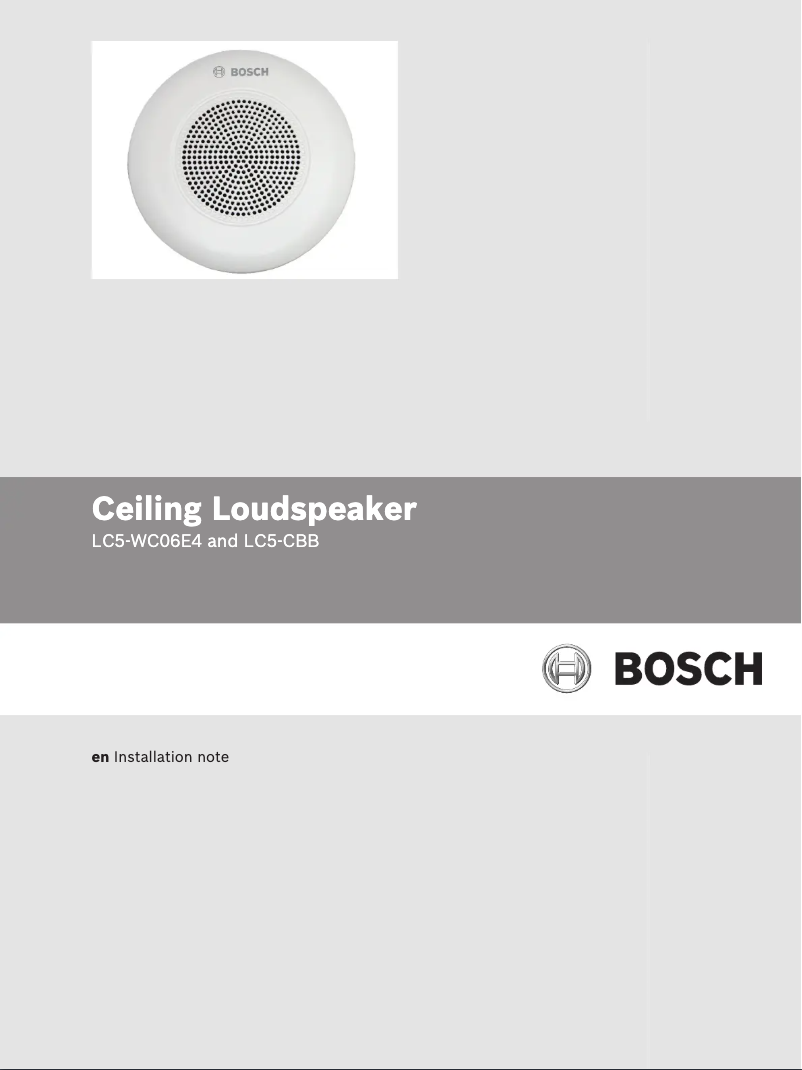 Page 1 de la notice Manuel utilisateur Bosch LC5-WC06E4