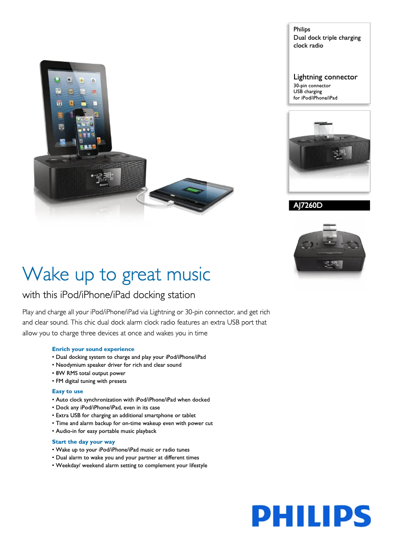 Page n°1 - Fiche technique Philips AJ7260D