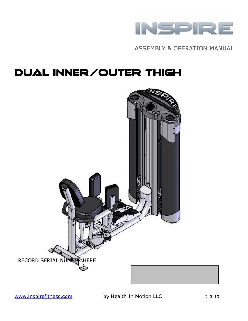 Image de la première page du manuel de l'appareil Dual Inner/Outer Thigh