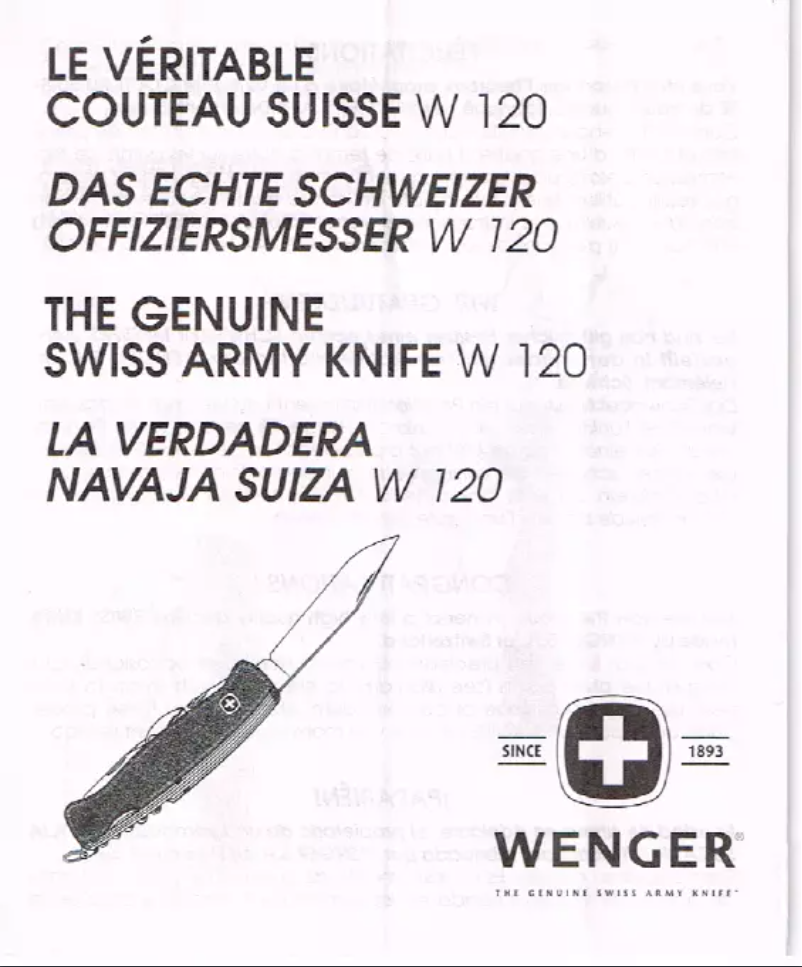 Page 1 de la notice Manuel utilisateur Wenger SwissGear W 120