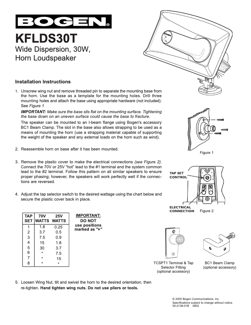 Page 1 de la notice Manuel utilisateur Bogen KFLDS30T