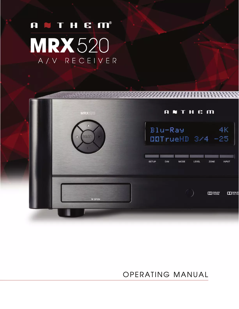 Page 1 de la notice Manuel utilisateur Anthem MRX 520