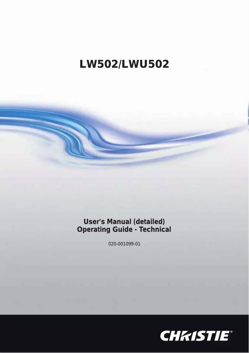 Page 1 de la notice Manuel utilisateur Christie LW502