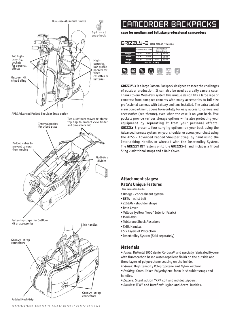 Page 1 de la notice Manuel utilisateur Kata Grizzly-3