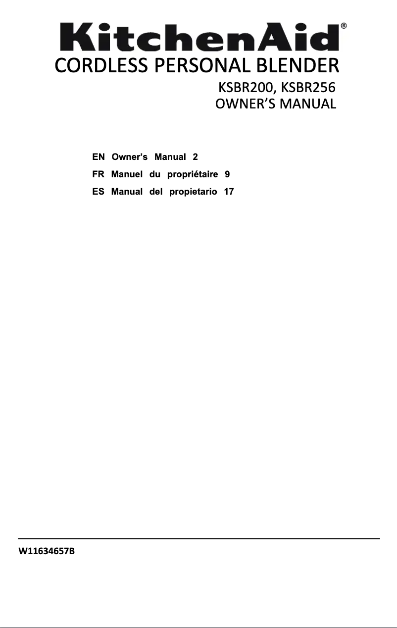 Imagen de la primera página del manual del dispositivo KSBR200