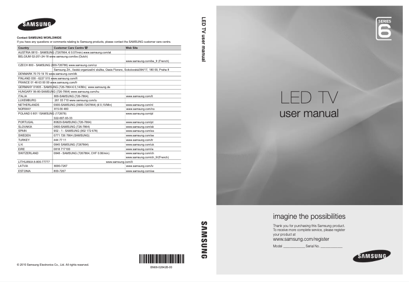 Page n°1 - Manuel utilisateur Samsung UE32C6820
