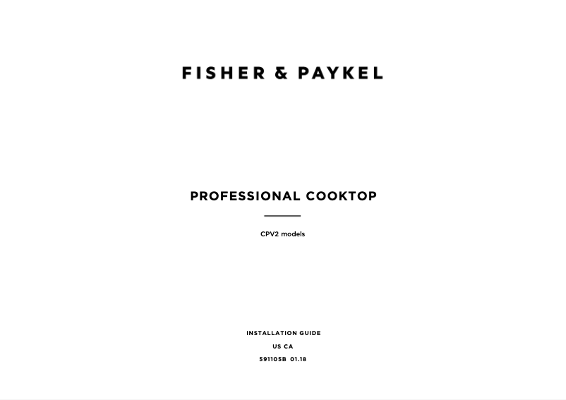 Page n°1 - Guide d'installation Fisher & Paykel CPV2-364GD-N_N