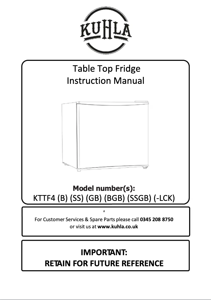 Image de la première page du manuel de l'appareil KTTF4BGB-1013