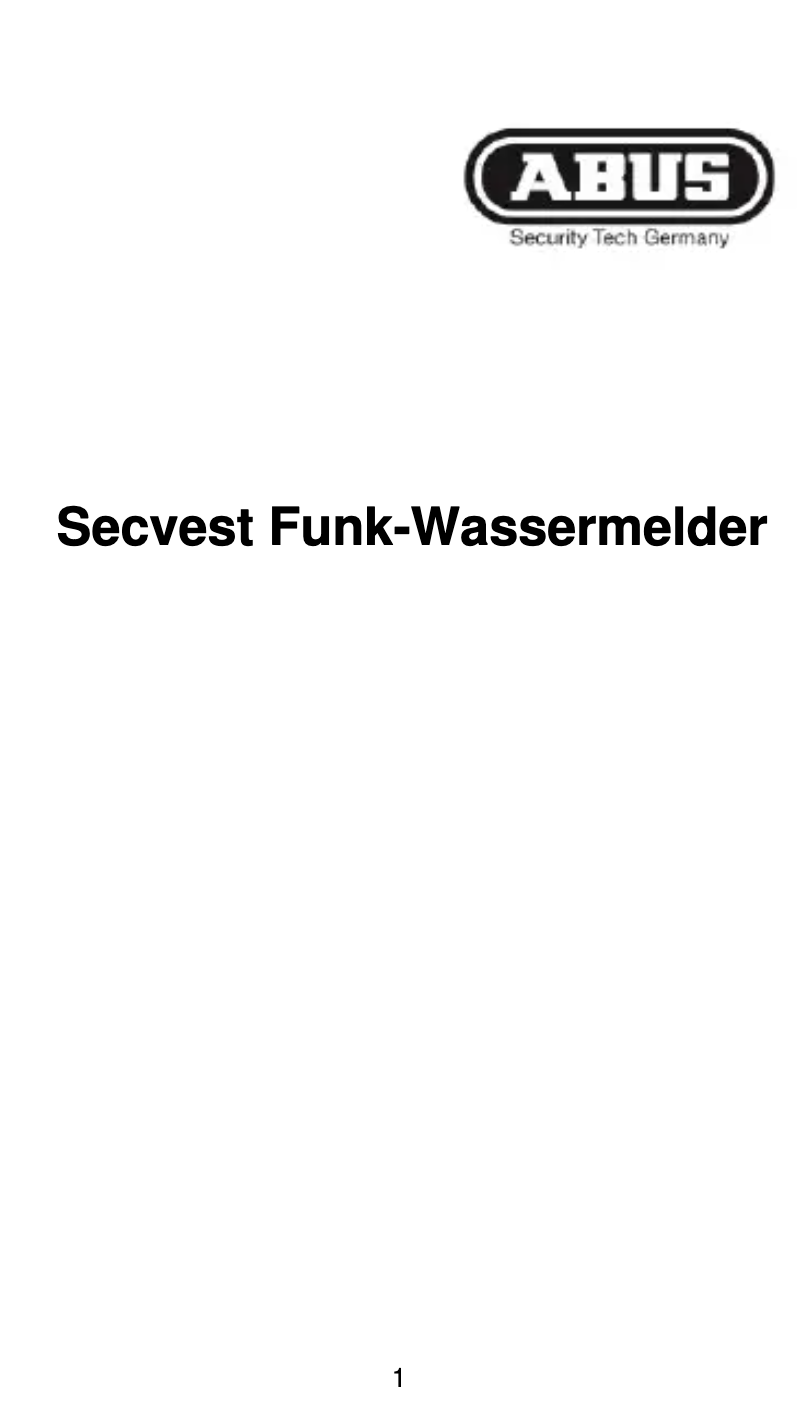 Page 1 de la notice Guide d'installation Abus FUWM50000