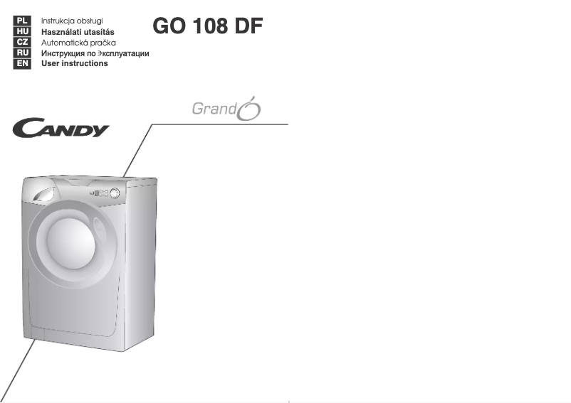 Page n°1 - Manuel utilisateur Candy GO 108DF-UK