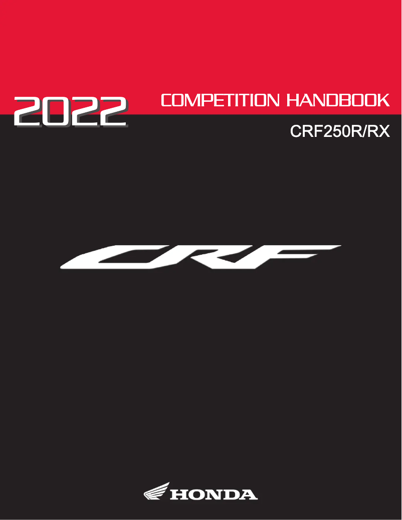 Imagen de la primera página del manual del dispositivo CRF250RX (2022)