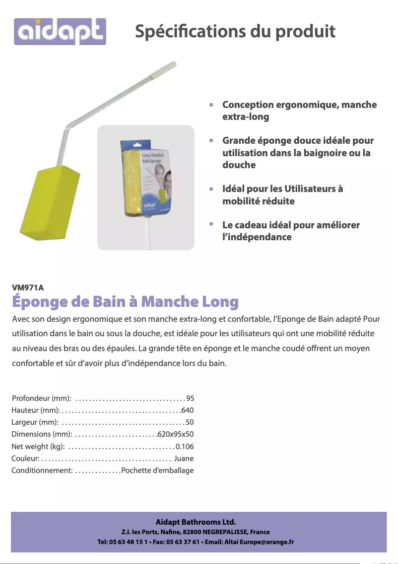 Image de la première page du manuel de l'appareil VM971A