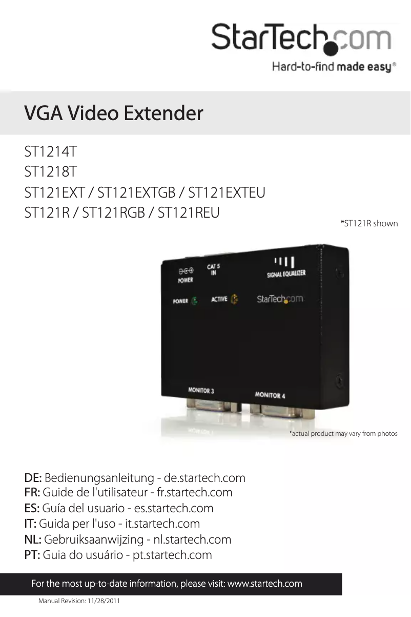 Image de la première page du manuel de l'appareil ST1218T