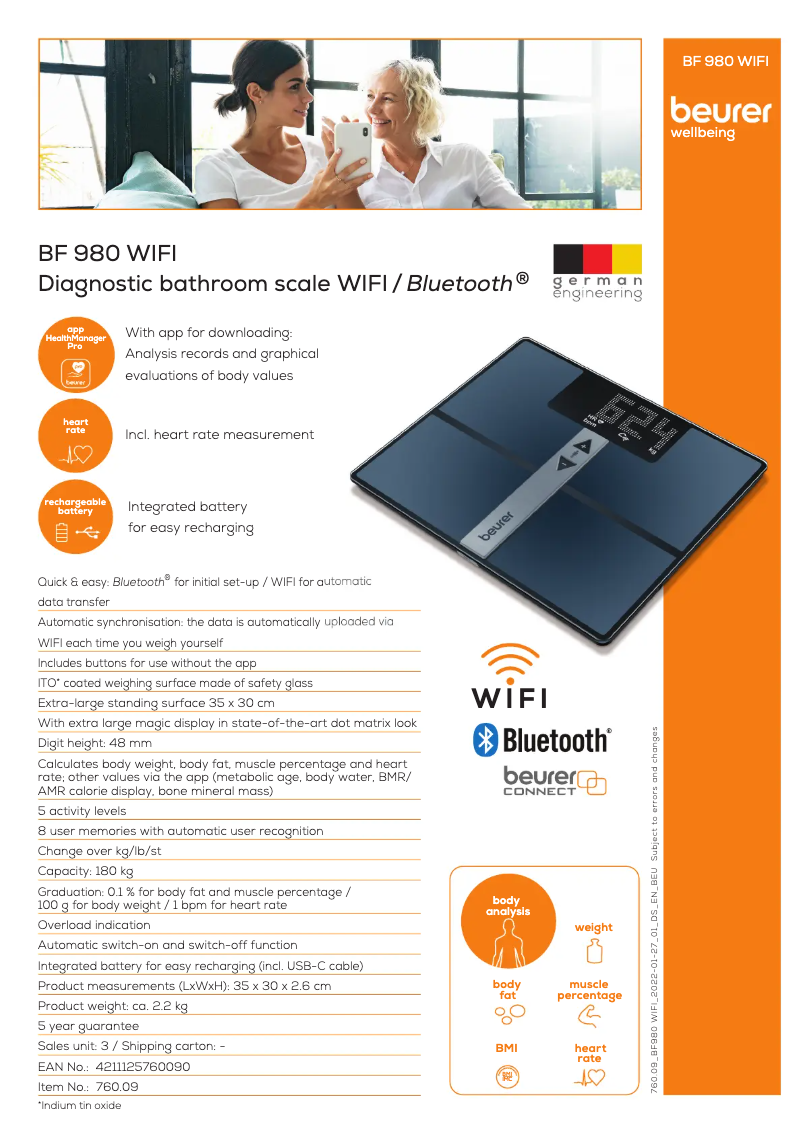 Image de la première page du manuel de l'appareil BF 980